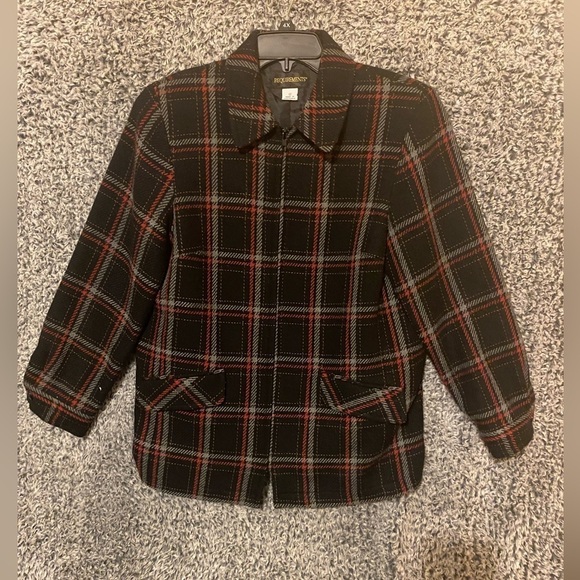 Vintage Requirements Womens 12 Size Blazer Red Black Plaid Zip Up Pockets - Picture 1 of 6